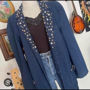 Embellished Blue Denim Jacket